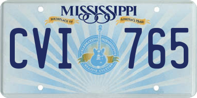MS license plate CVI765