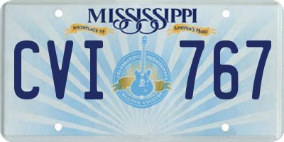 MS license plate CVI767
