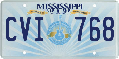 MS license plate CVI768