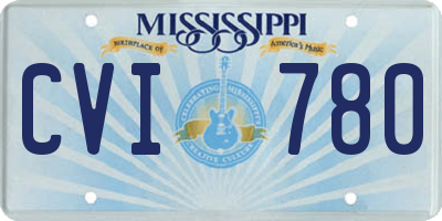 MS license plate CVI780