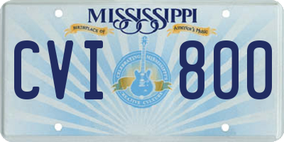 MS license plate CVI800