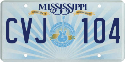 MS license plate CVJ104