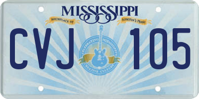 MS license plate CVJ105