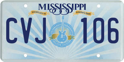 MS license plate CVJ106