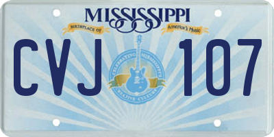 MS license plate CVJ107