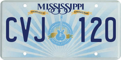 MS license plate CVJ120