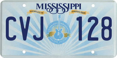 MS license plate CVJ128
