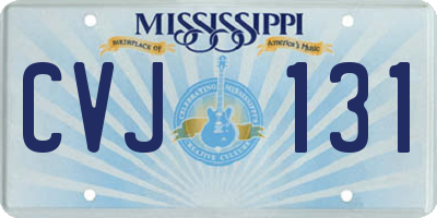 MS license plate CVJ131