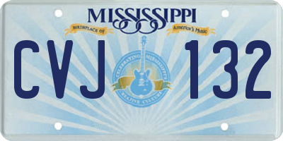 MS license plate CVJ132