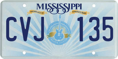 MS license plate CVJ135