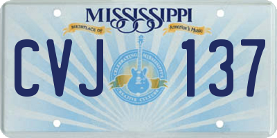 MS license plate CVJ137
