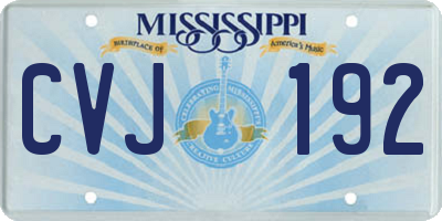 MS license plate CVJ192