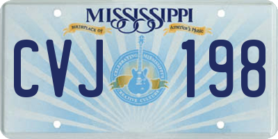 MS license plate CVJ198