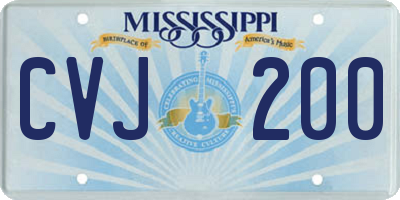 MS license plate CVJ200