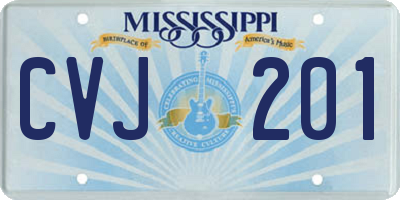 MS license plate CVJ201