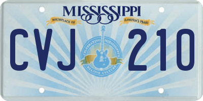 MS license plate CVJ210
