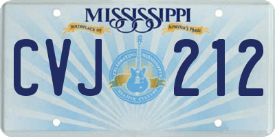MS license plate CVJ212