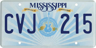 MS license plate CVJ215