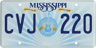MS license plate CVJ220