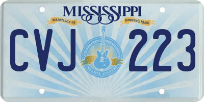 MS license plate CVJ223