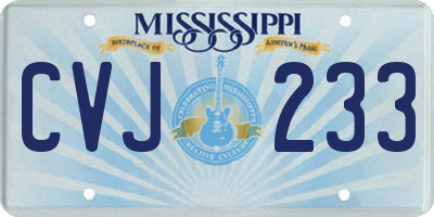 MS license plate CVJ233