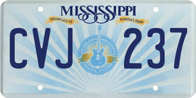 MS license plate CVJ237