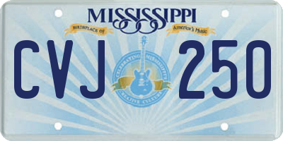MS license plate CVJ250