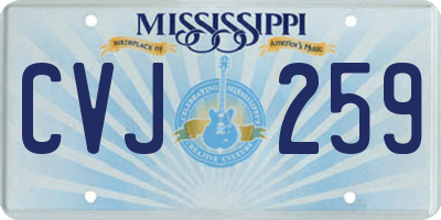 MS license plate CVJ259
