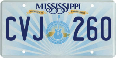 MS license plate CVJ260
