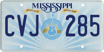 MS license plate CVJ285