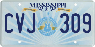 MS license plate CVJ309