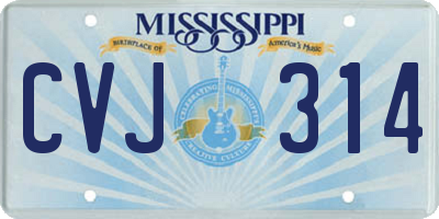 MS license plate CVJ314