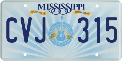 MS license plate CVJ315