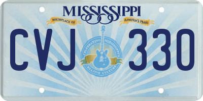 MS license plate CVJ330