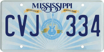 MS license plate CVJ334