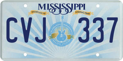 MS license plate CVJ337