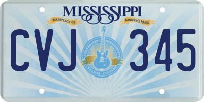 MS license plate CVJ345