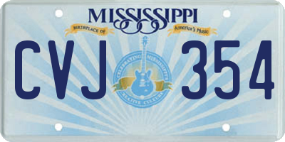 MS license plate CVJ354