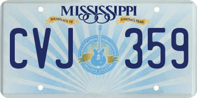 MS license plate CVJ359
