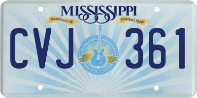 MS license plate CVJ361