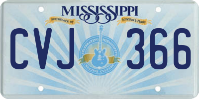 MS license plate CVJ366
