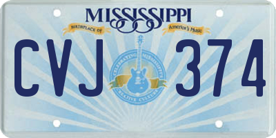 MS license plate CVJ374