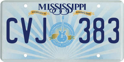 MS license plate CVJ383