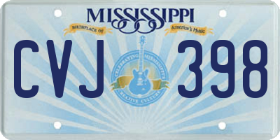 MS license plate CVJ398
