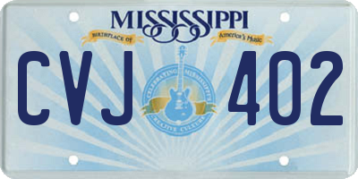 MS license plate CVJ402