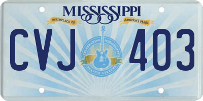 MS license plate CVJ403