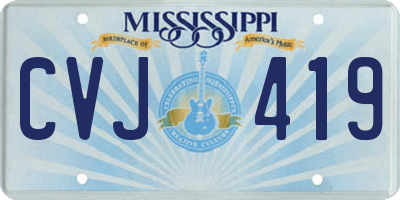 MS license plate CVJ419