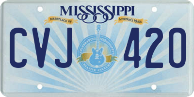MS license plate CVJ420