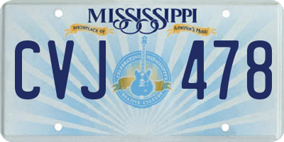 MS license plate CVJ478
