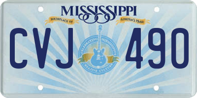 MS license plate CVJ490